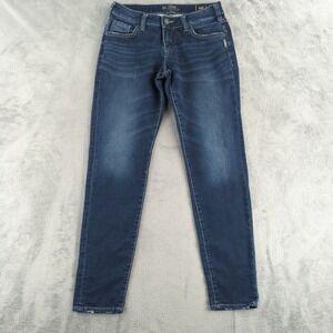 Silver Jeans Womens 26x29 (Fits 28x30) Blue Boyfriend Stretch Joga Dark Wash‎